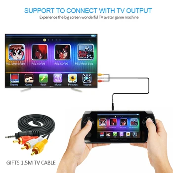 Håndholdte Spil Spillere med 4,3 tommer HD-Skærm, Spil 32bit Bærbare Spilkonsoller Suport PS1 GBA Kopi Spil-fil med 8GB RAM