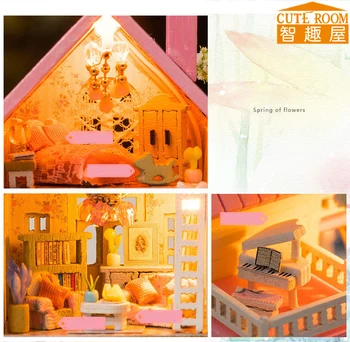 Håndlavet Dukke Hus Møbler Miniatura Diy Dukkehuse Miniature Dukkehus I Træ Legetøj For Børn, Voksne Fødselsdagsgave B21