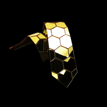 Håndlavet Geometriske Honeycomb Form Guld Mærke Binde Slips Blank Guld Slank Sekskantet Mode Slips, Manchetknapper Sæt Luksus Guld Gave
