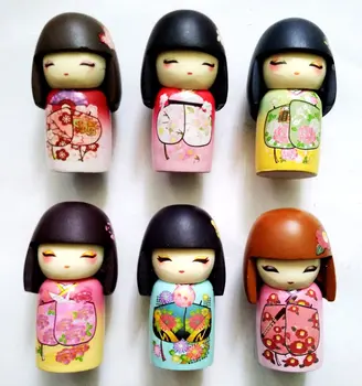 Håndlavet Malet Søde Japan Kimono Doll 3D-køleskabsmagneter Turisme Souvenir-Køleskab Magnetiske Klistermærker Hjem indenfor dekoration