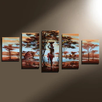 Håndmalet Maleri Sexet Nøgen Afrikanske Kvinder Lærred Maleri til stuen Dekoration Nude Olie Maleri Væg Kunst, Urammet