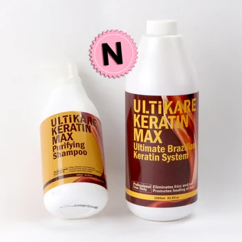 Hår olie til skadet hår og keratin behandling keratin hair care 1000ml/500ml flaske og rensende shampoo til dybt rengøre