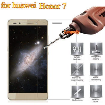 Hærdet glas FO R Huawei Honor 7 screen protector film FO R huawei mobile phone smartphone elephone