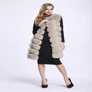 Høj Imiteret Pels Faux Fur Vest Kvinder Vinter Nye Mode Super Lang Pels Frakke Jakke Furry Kvinder Vinterfrakke 6 Farve