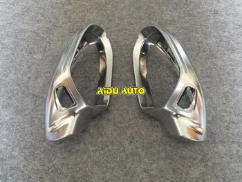 Høj kvalitet, 1 par For Audi A6 C7 BB Side Assist Støtte mat Sølv krom spejl tilfælde bakspejlet dække shell