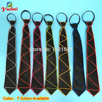 Høj kvalitet 10 Farver Glødende EL wire Slips Blinkende lyser LED Neon Glød Hals Uafgjort i Aften Party Dekorative mænd slips