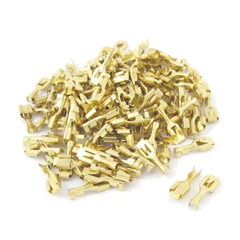 Høj Kvalitet 100 Pc ' er Guld Tone 3,5 mm Bred Kvindelige Spade Crimp Terminal Stik