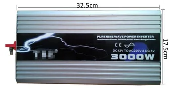 Høj Kvalitet 3000W Pure Sine Wave Power Inverter Bil Auto 3kw Power Inverter Til Båd Hus Bazaar Ren sinusbølge Med Oplader