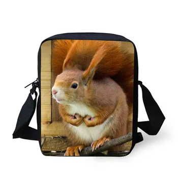 Høj kvalitet 3D-print Skov egern mønster for voksne og børn messenger taske, skuldertaske diagonal pakke taske pung hot