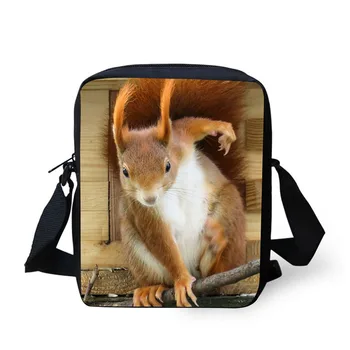 Høj kvalitet 3D-print Skov egern mønster for voksne og børn messenger taske, skuldertaske diagonal pakke taske pung hot