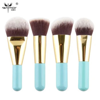Høj Kvalitet 4 stk Kabuki Pensler med Syntetiske Hår, Make Up Børste Foundation Makeup Brush Set Travel Kit Y002