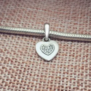 Høj Kvalitet 925 Sølv Hjerte Crystal Heart Charm Perler Passer Oprindelige Pandora Charm-Armbånd, Vedhæng Til Kvinder DIY Berloque