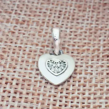 Høj Kvalitet 925 Sølv Hjerte Crystal Heart Charm Perler Passer Oprindelige Pandora Charm-Armbånd, Vedhæng Til Kvinder DIY Berloque