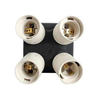 Høj Kvalitet Belysning Tilbehør E27 Base Light Lampe Pære Stik Splitter Adapter Studie Fotografering 1 Til 4 AA-konvertere