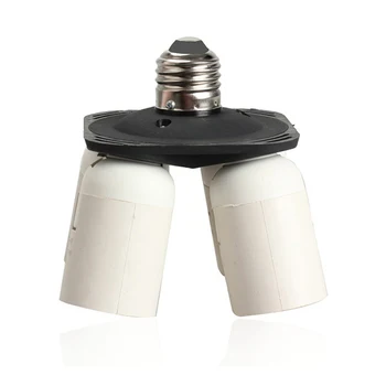 Høj Kvalitet Belysning Tilbehør E27 Base Light Lampe Pære Stik Splitter Adapter Studie Fotografering 1 Til 4 AA-konvertere