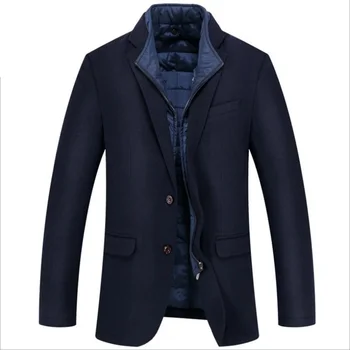 Høj kvalitet business mænds vinter uld frakke i uld jakkesæt