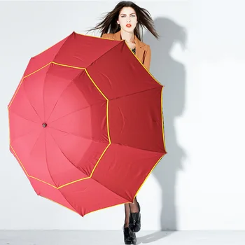 Høj Kvalitet, Dobbelt Golf Paraply Regn Kvinder Vindtæt Paraguas Legering Skelet Mode Ikke-Automatiske Business store Paraply Mænd