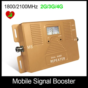Høj Kvalitet!Dual-Band 2G 3G 4G 1800/2100mhz Fuld Smart 2g 3g 4g mobil signal booster forstærker amplifier Kun Booster!
