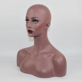 Høj Kvalitet Glasfiber Realistisk Kvindelige Mannequin Dummy Head Buste Til Parykker, Hat, Solbriller, Smykker Display