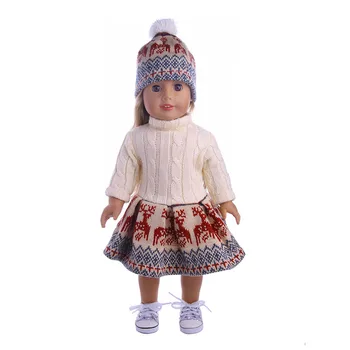 Høj kvalitet, håndlavet i uld kjole Slid passe 18 tommer Amerikansk Pige,43 cm Baby Født zapf,Børn, bedste Fødselsdagsgave