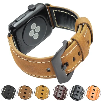 Høj Kvalitet i Ægte Vintage Læder Watchbands Til Apple Iwatch Ur Band Rem 38mm 42mm Armbånd Ur Tilbehør