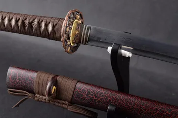 Høj Kvalitet Japansk Katana Sværd Foldet Stål Full Tang Klinge Samurai Sværd Fuldt Håndlavet Fast Foldet Hamon