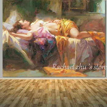 Høj Kvalitet, Klassisk Kunst Print Olie Maleri På Lærred Sexet Nøgen Sovende Kvinde, Væg Billeder Maleri Til Hjemmet Udsmykning