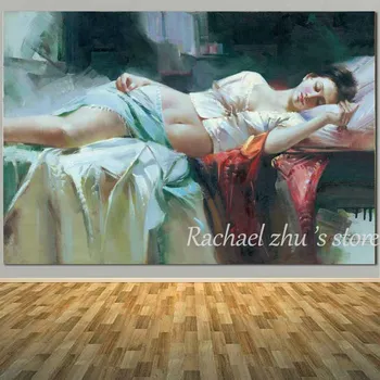 Høj Kvalitet, Klassisk Kunst Print Olie Maleri På Lærred Sexet Nøgen Sovende Kvinde, Væg Billeder Maleri Til Hjemmet Udsmykning