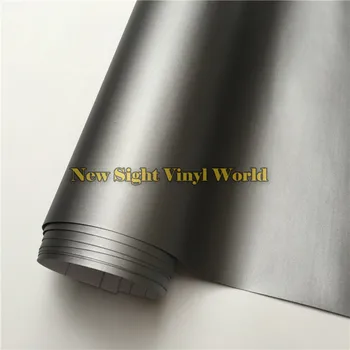 Høj Kvalitet Mat Grå Vinyl Film Roll Bil Wrap-Gunmetal Grey Mat Wrap-Boblen Frie For Bil Styling Størrelse: 1.52*30 meter/Rulle