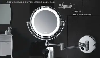 Høj Kvalitet Messing Krom Badeværelse LED makeup-Spejl På Væggen Monteret Spejle Badeværelse Tilbehør
