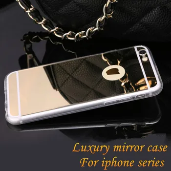 Høj Kvalitet, Mode Deluxe-Galvanisering Spejl TPU Klart Soft-Phone cover Til iPhone 4 4S 5 5S SE 6S 6 7 Plus bagcoveret Capa