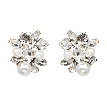 Høj kvalitet, mode Trend kvinder simuleret pearl krystal vintage statement Øreringe til kvinder smykker engros