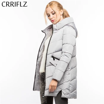 Høj Kvalitet, Mode Varm Vinter Jakke Kvinder Hooded Coat Ned Parkacoats Kvindelige Overtøj CRRIFLZ 2017 Nye Vinter Kollektion