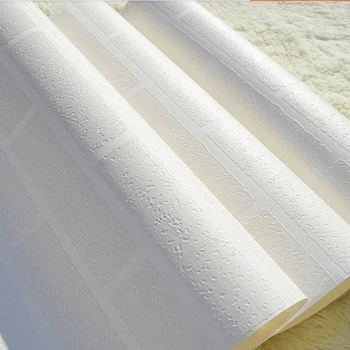 Høj Kvalitet Mursten Sten Baggrunde Hvid PVC 3D tapeter Moderne Vægge, Gulvbelægning Ruller for Living Room Home Decor Wallpapers
