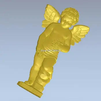 Høj kvalitet Ny 3D-model for cnc-3D-udskåret figur skulptur inde i STL fil angel_4