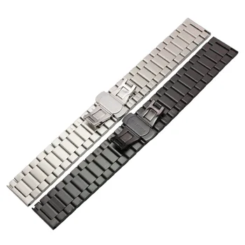 Høj Kvalitet Rustfrit Stål Watchbands Armbånd 16mm 18mm 20mm 22mm Silver Black Metal Ur Band Rem Passer Til Huawei Gear S3