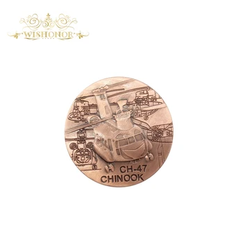 Høj Kvalitet US CH-47 CHINOOK Fly Bronze Mønt Ren Forgyldt Militære Mønt Custom Metal Mønter For Engros