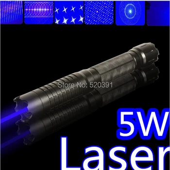Høj powered Blå Laser pointer 1000000mw 1000w 450nm Lommelygte Brændende tændstik/papir/tørt træ/stearinlys/sort/Brænde Cigaretter+5 cap