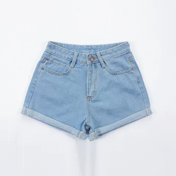 Høj Talje Denim Shorts Plus Size XL Kvindelige Korte Jeans til Kvinder Sommeren 2016 Ladies Hot Shorts