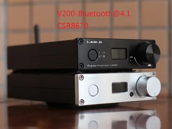 I. AM.D V200BT Bluetooth@5.0 CSR8670 Fuld Digital Forstærker 150W*2 XMOS U208 USB-24Bit/192KHz Input USB/Optisk/Coax/AUX/