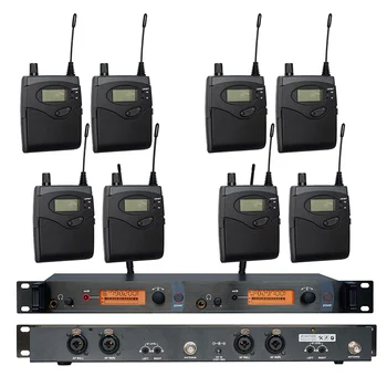 I Ear Monitor Trådløse System SR2050 Dobbelt transmitter Overvågning for Professionel sceneoptræden 8 modtagere