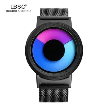 IBSO Mærke Mode Herre Ure 2018 Rustfrit Stålnet Rem 5 Farve Sport Watch Mænd Kreative farveskift Quartz Armbåndsur