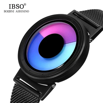 IBSO Mærke Mode Herre Ure 2018 Rustfrit Stålnet Rem 5 Farve Sport Watch Mænd Kreative farveskift Quartz Armbåndsur