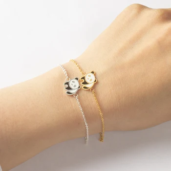 ICFTZWE Hånd Kæde Smykker Rustfrit Stål Armbånd Til Kvinder Guld Farve Bijoux Panda Giraf Fox Armbånd Femme