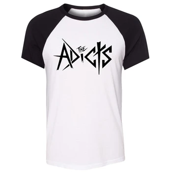 IDzn Unisex Sommer T-shirt Punk rock Band ADICTS abe Art mønster design Raglan Short Sleeve Mænd T-shirt Afslappet Tee Toppe