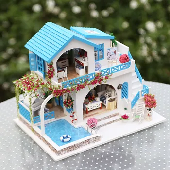 IiE SKABE 3D-Doll ' s House Træ-DIY Miniatura Dukke Huse, Møbler Kit DIY Puslespil Samle Dukkehus Legetøj Fødselsdag Gaver