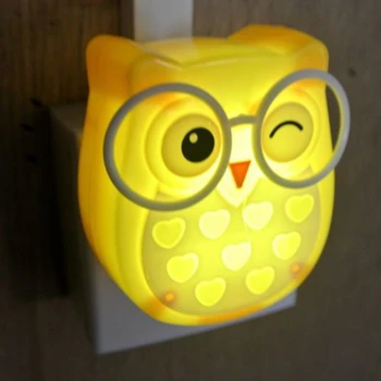 IKVVT Søde Ugle Lys Nightlight Auto Control Sensor-LED-Lampe Kids Soveværelse væglampe