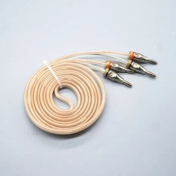 Ilt-fri kobber Stereo Højttaler Kabel-4MM banan stik audio-kabel 1m 1,5 m 2m 3m 5m Audio / video-kabel
