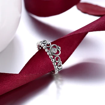 INALIS 925 Sterling Sølv Min Prinsesse dronningens Krone Engagement Ring med Klare CZ Ægte Sterling-Sølv-Smykker