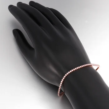 INALIS Mode Krystaller Armbånd til Kvinder Chain & Link Pulseiras Rosa Guld Farve, Smykker Kvinder Armbånd